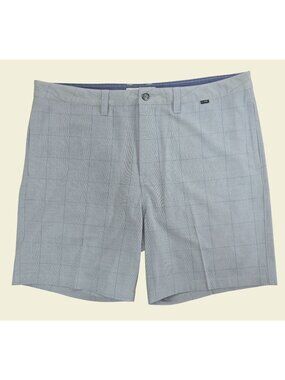 Travis Mathew Mens Gray Check Performance Shorts Size 38